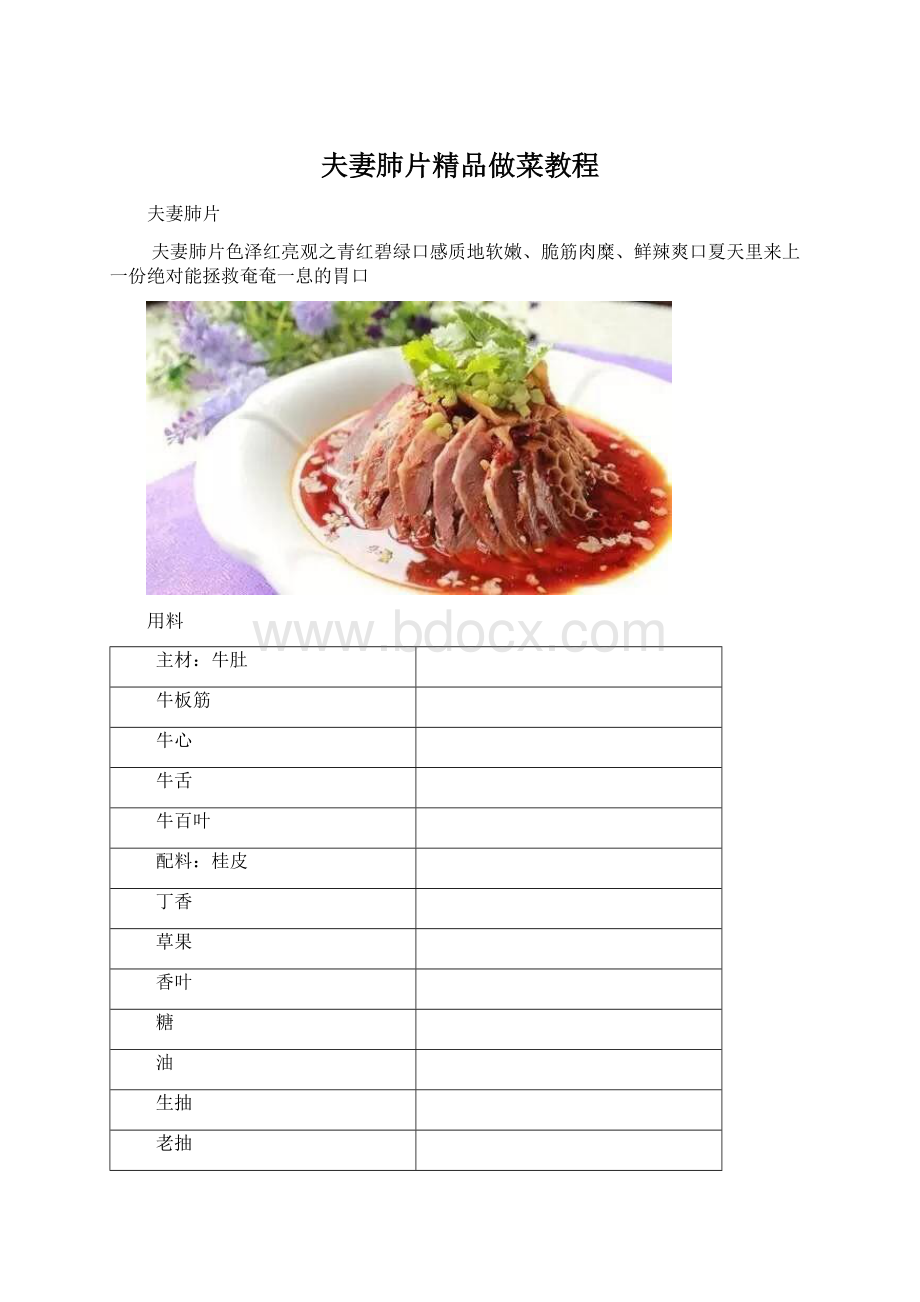 夫妻肺片精品做菜教程.docx