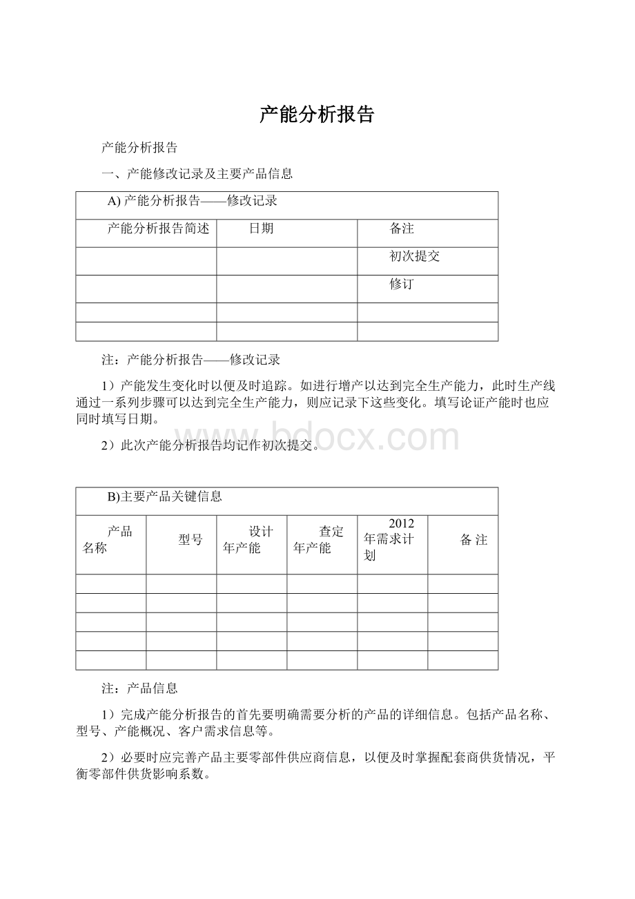 产能分析报告Word文档下载推荐.docx