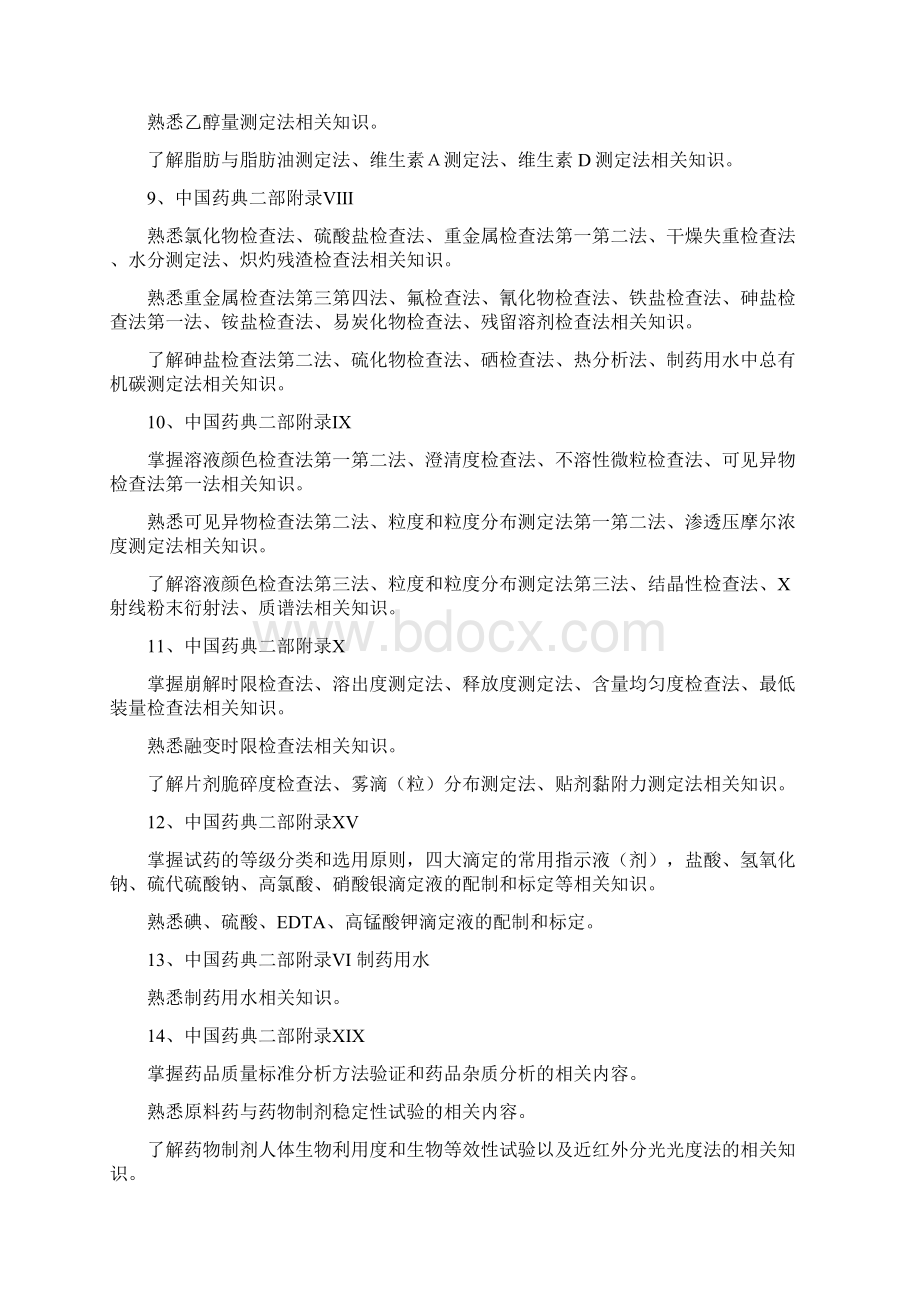 安徽省药检专业技术人员业务考试大纲Word下载.docx_第3页