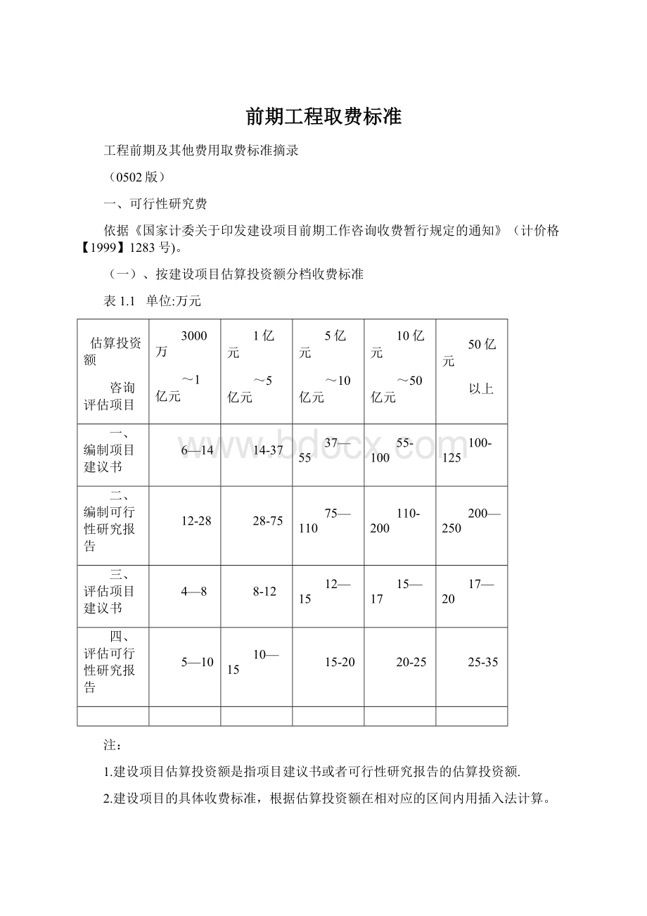 前期工程取费标准.docx