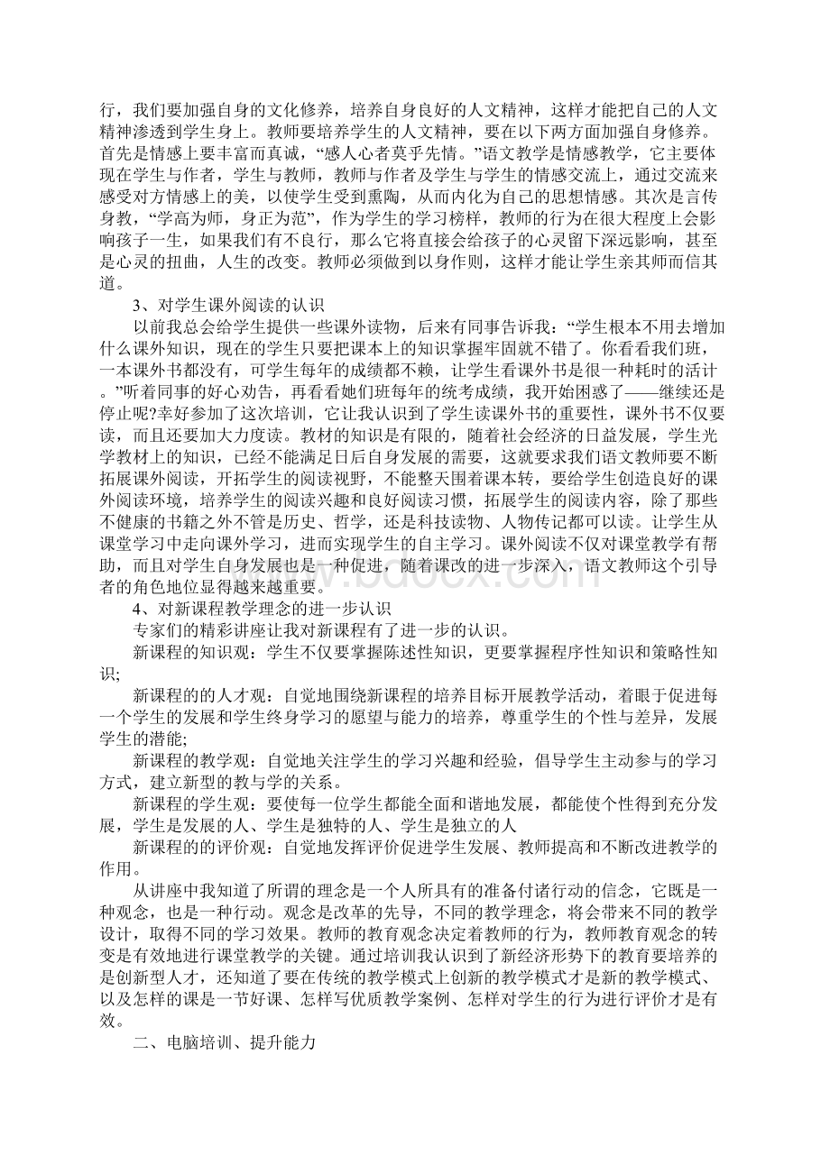 XX年参加骨干教师培训个人总结Word文档下载推荐.docx_第3页