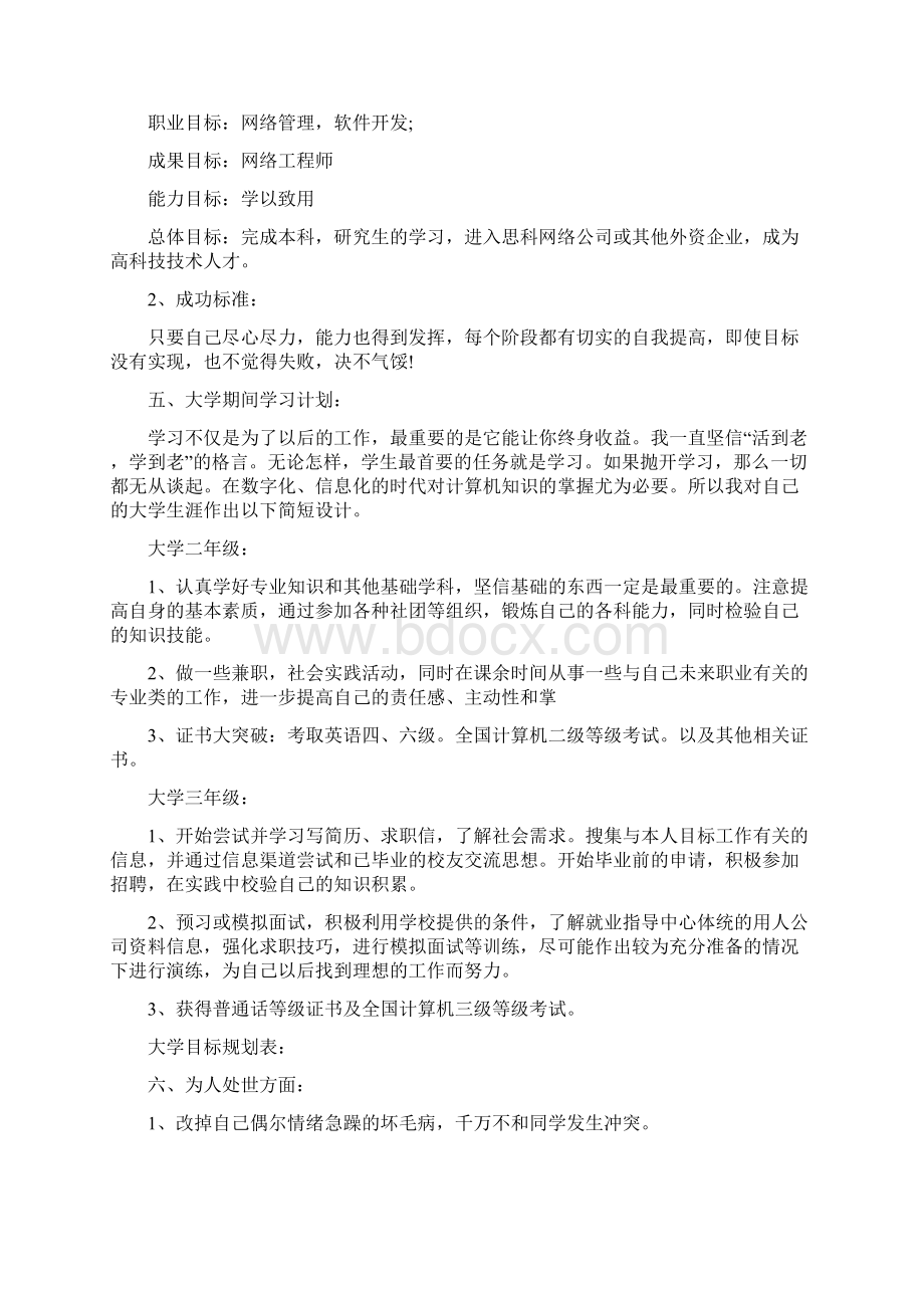 计算机网络技术职业规划范文.docx_第2页