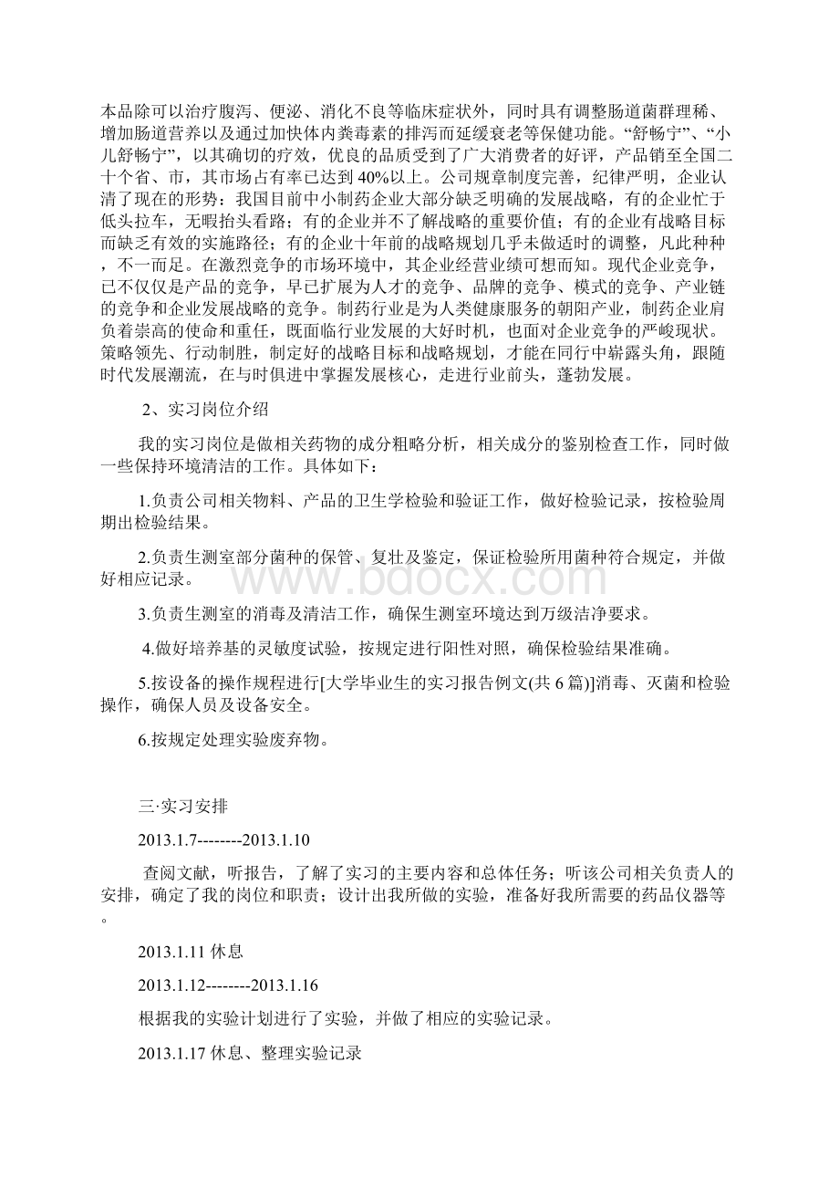 大学毕业生的实习报告例文共6篇Word下载.docx_第3页