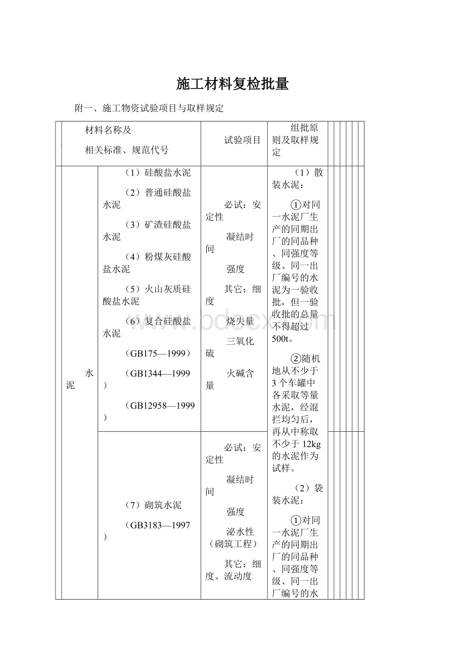 施工材料复检批量.docx