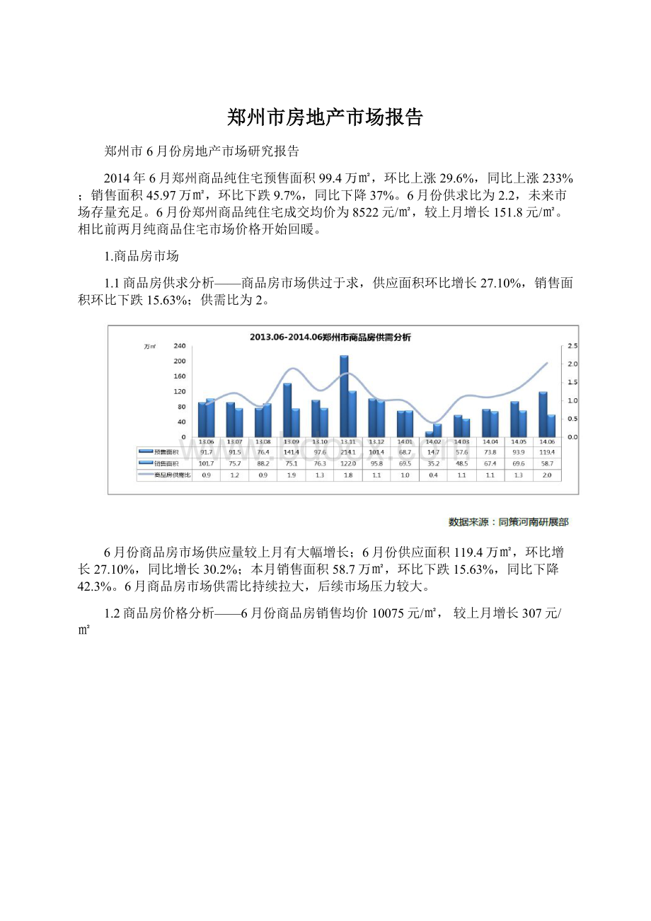 郑州市房地产市场报告.docx_第1页