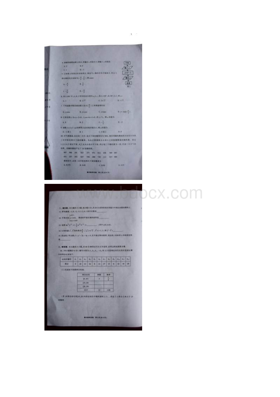 湖南省郴州市学年高二下学期学业水平考试适应性考试数学试题 扫描版含答案Word格式.docx_第2页