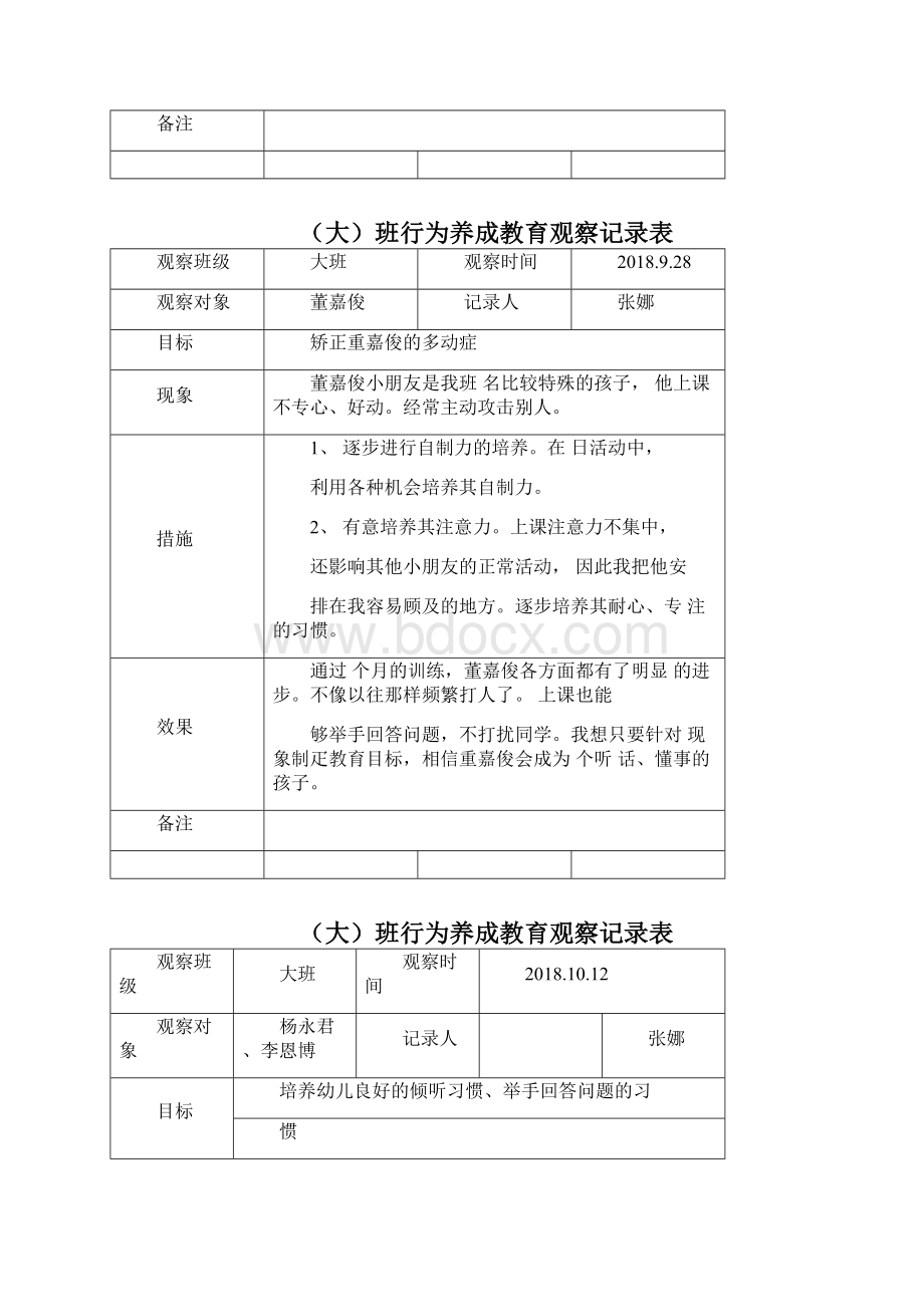 幼儿行为习惯养成记录观察表Word下载.docx_第3页