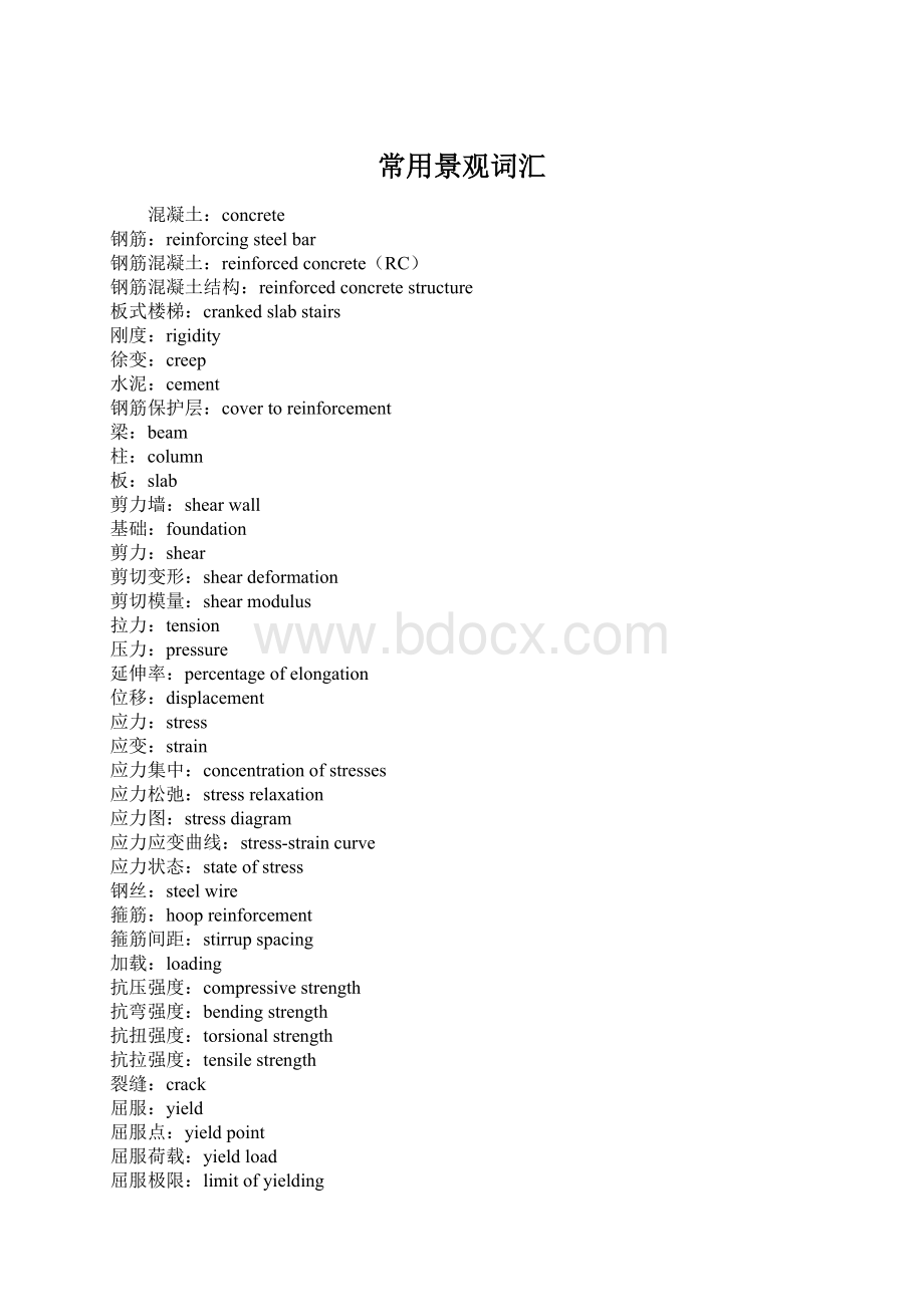 常用景观词汇Word文件下载.docx