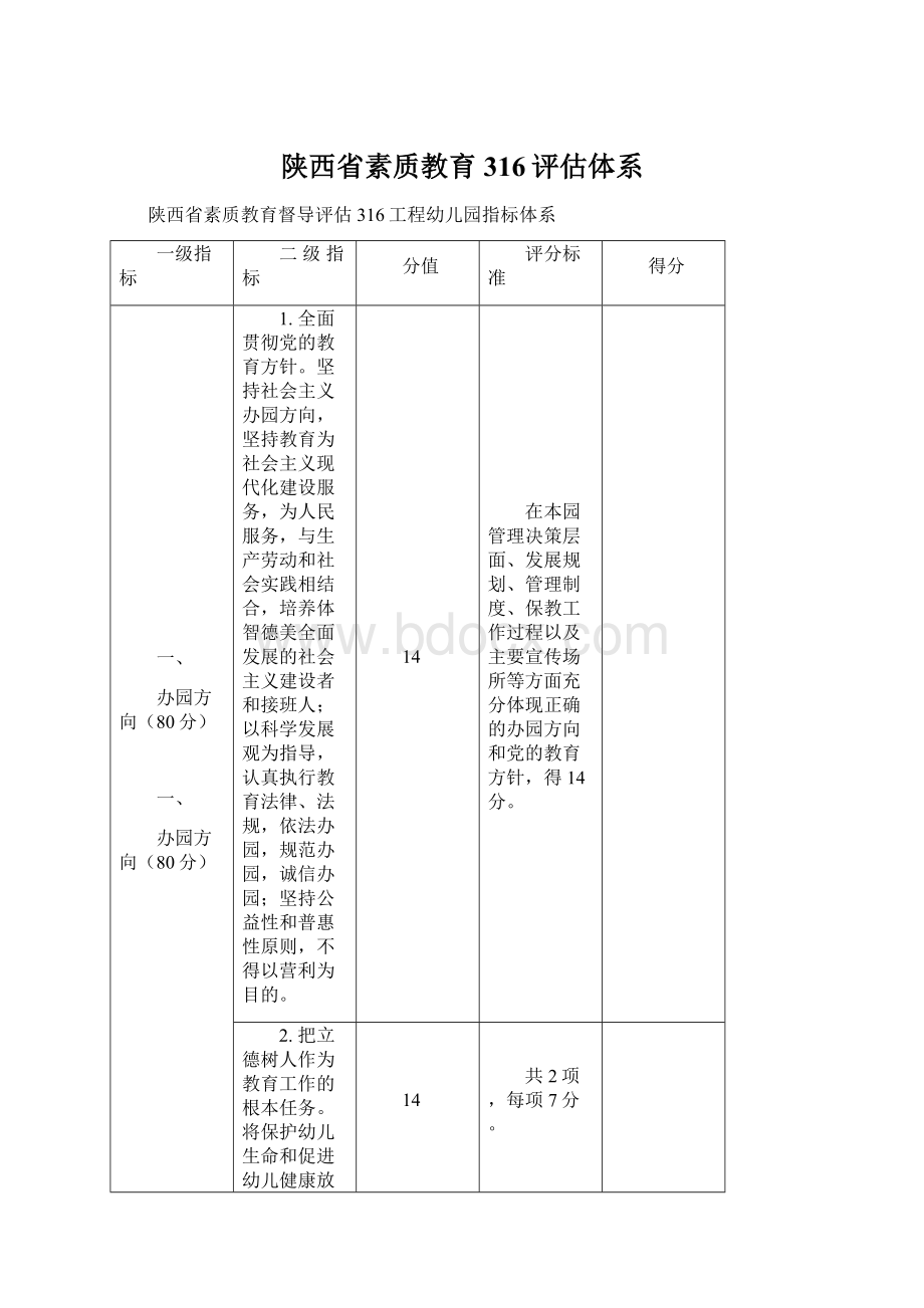 陕西省素质教育316评估体系Word文档格式.docx