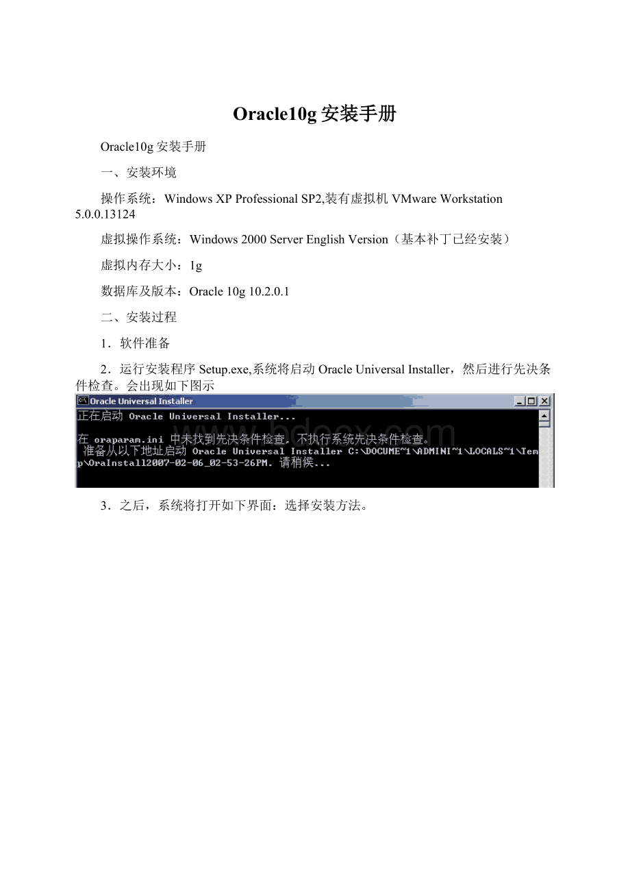 Oracle10g安装手册.docx