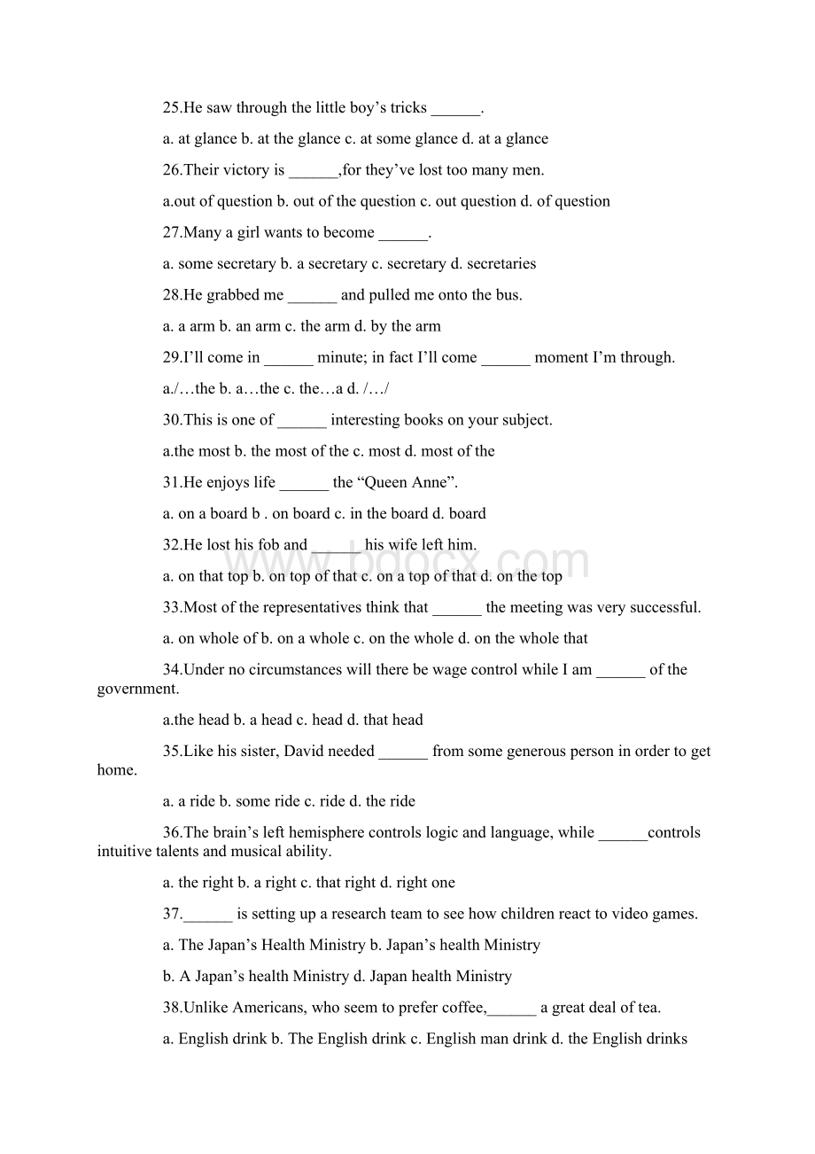 高考英语语法之冠词练习及答案Word文档下载推荐.docx_第3页