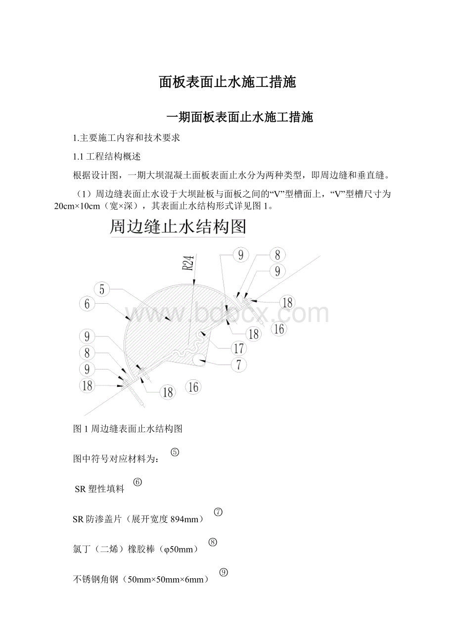 面板表面止水施工措施.docx_第1页