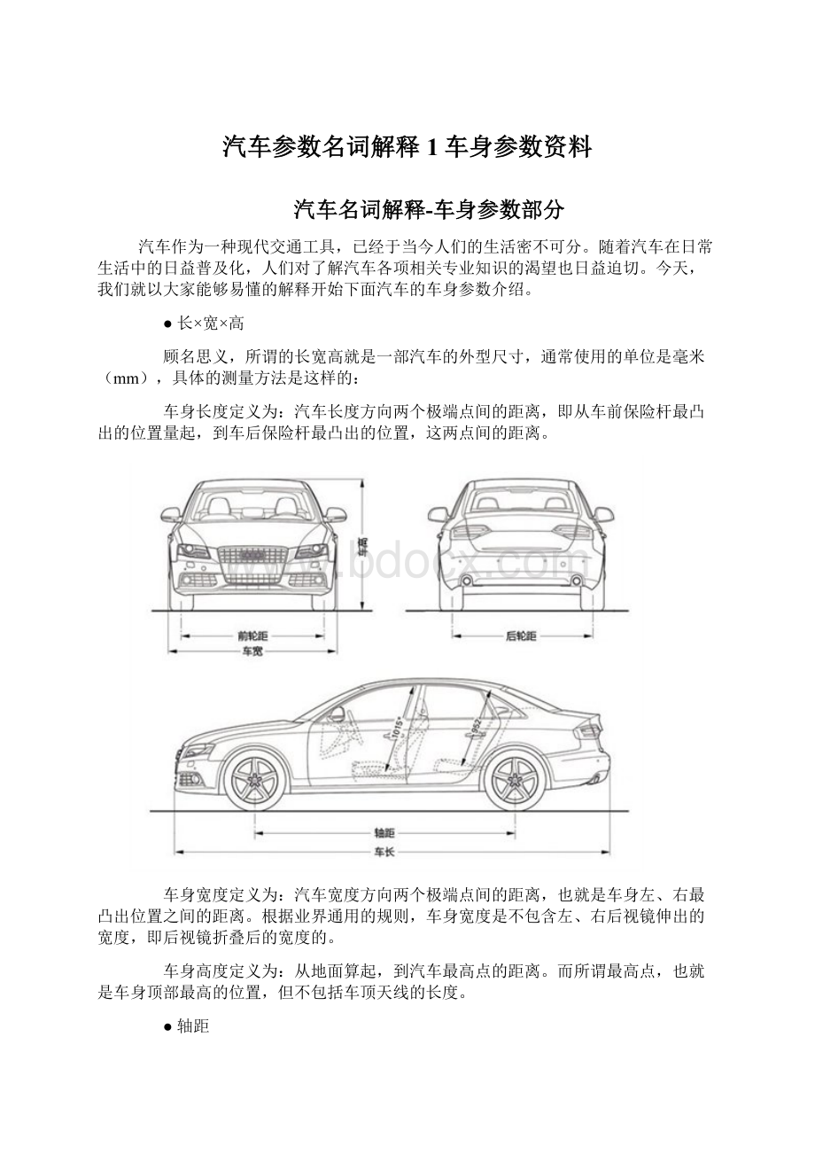 汽车参数名词解释1车身参数资料Word下载.docx_第1页