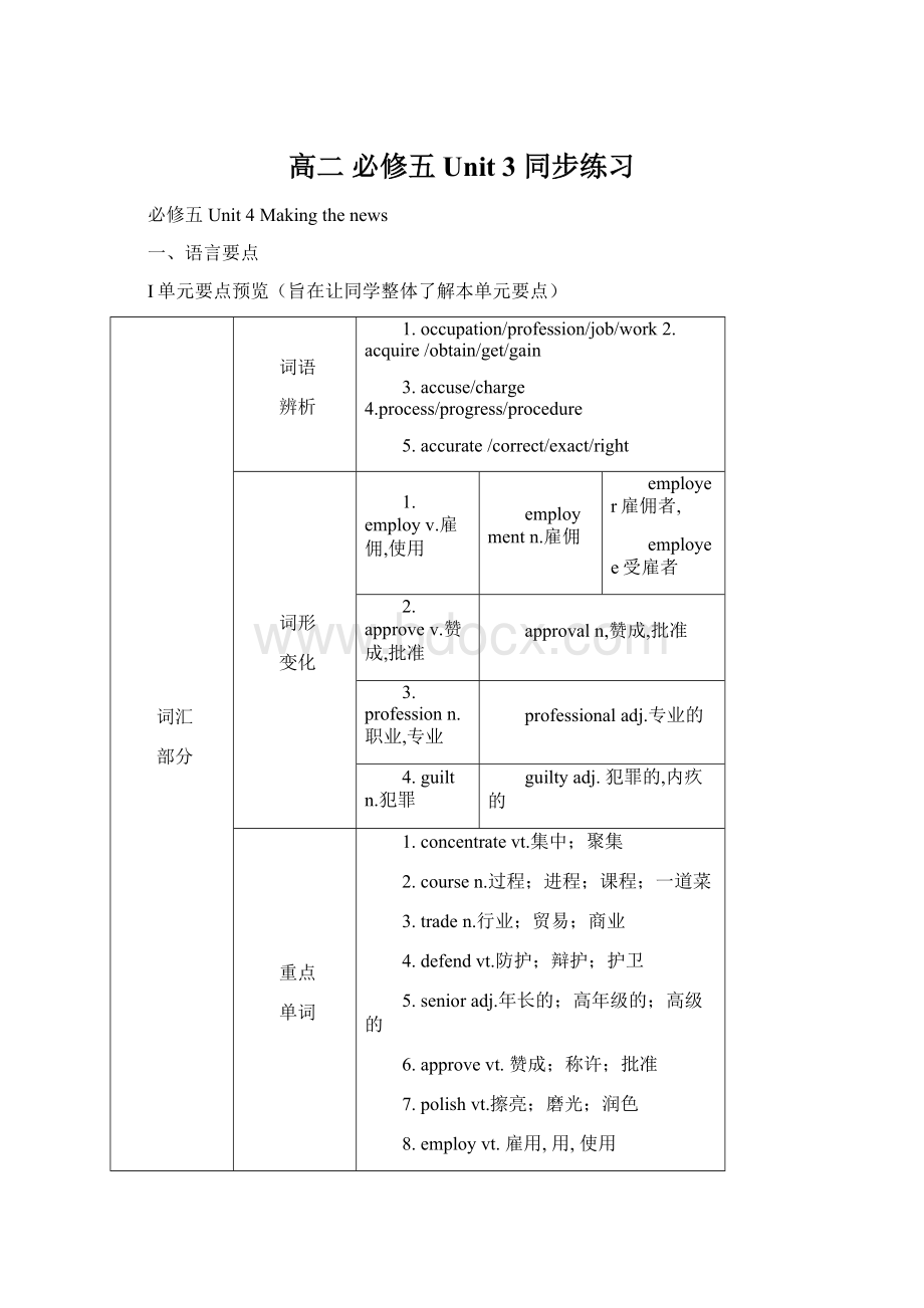 高二 必修五 Unit 3 同步练习.docx