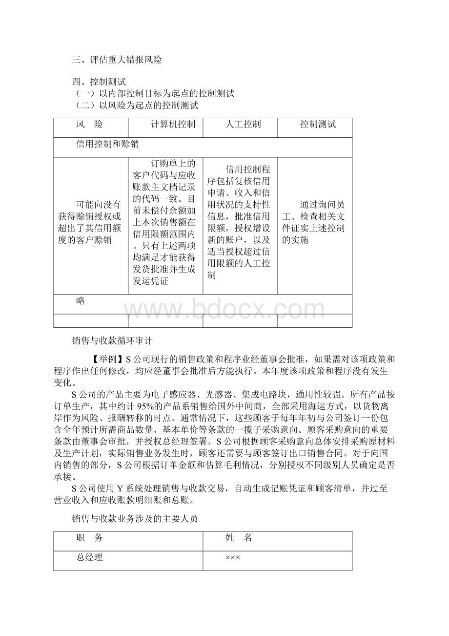 CPA审计讲义第十三章销售与收款循环的审计Word文档下载推荐.docx_第3页