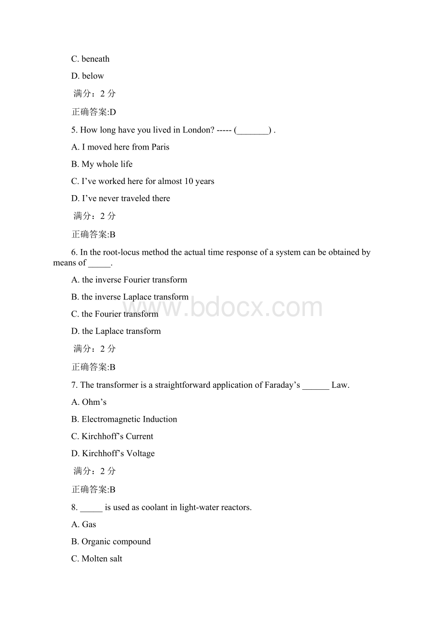 西安交通大学17年课程考试《专业英语》作业考核试题.docx_第2页