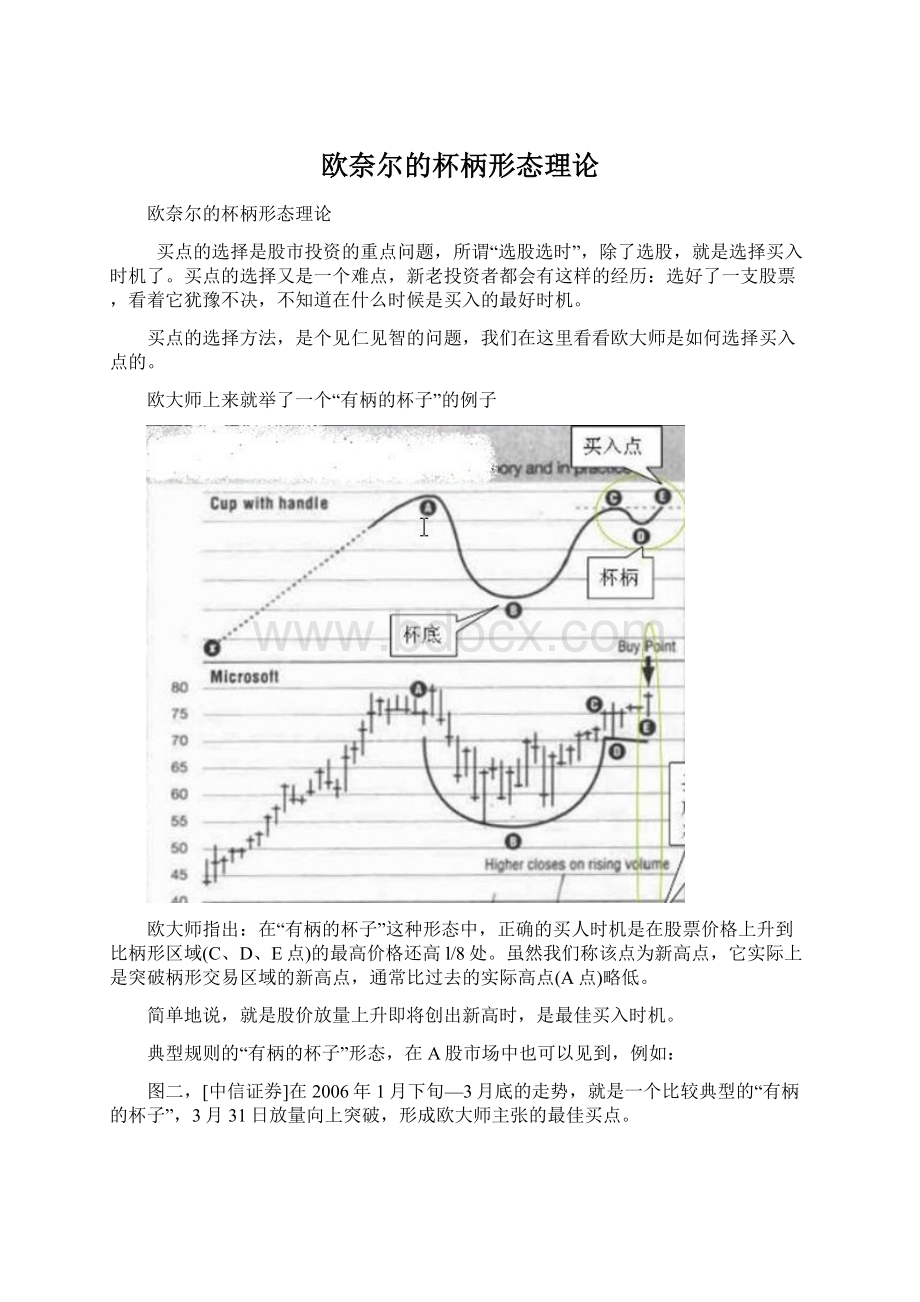 欧奈尔的杯柄形态理论.docx