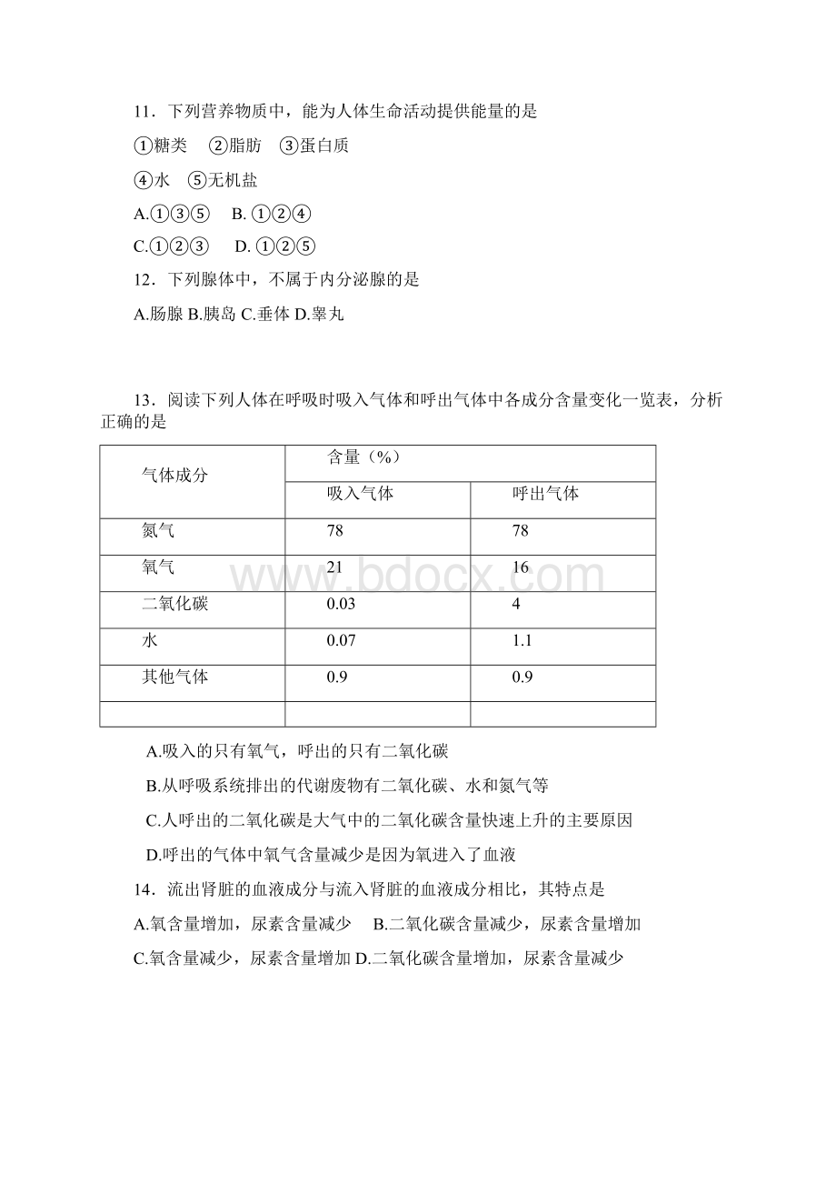 初中学业考试中考生物试题及答案 可下载 可修改 参赛题库复习资料Word文档格式.docx_第3页