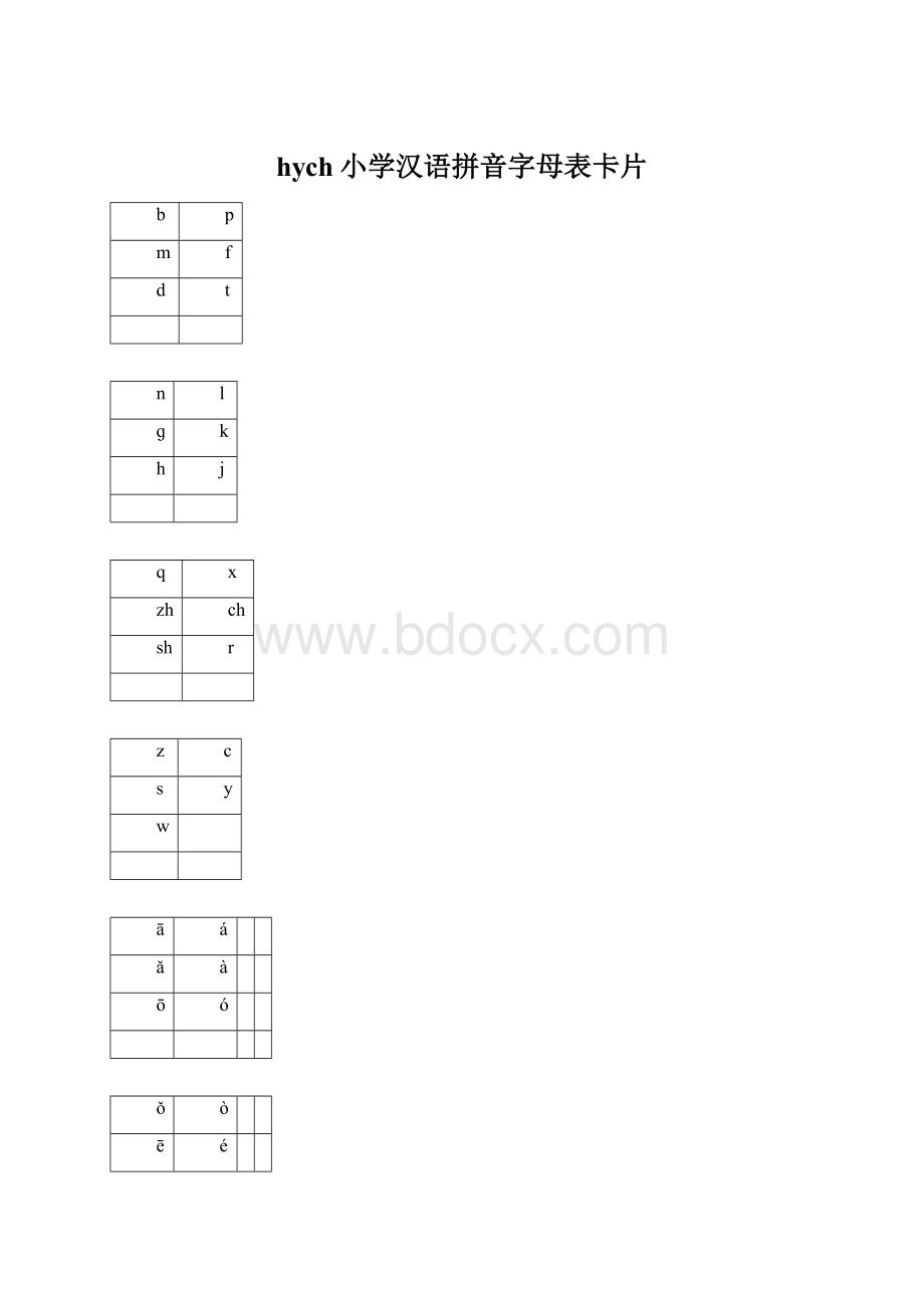 hych小学汉语拼音字母表卡片.docx_第1页