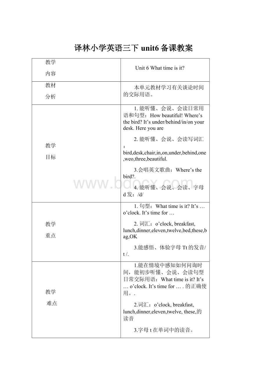 译林小学英语三下unit6备课教案.docx_第1页