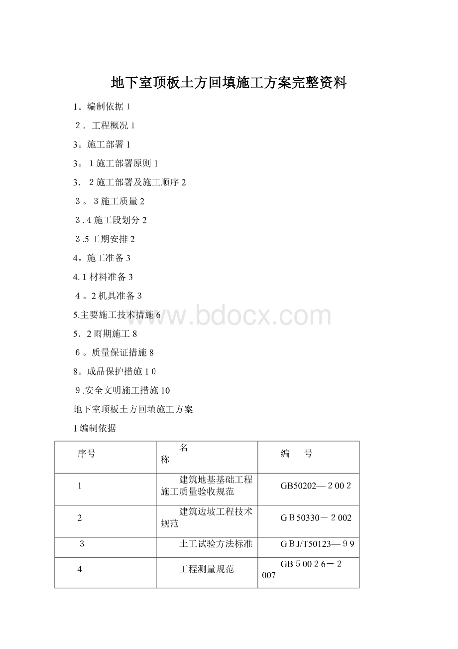 地下室顶板土方回填施工方案完整资料.docx_第1页