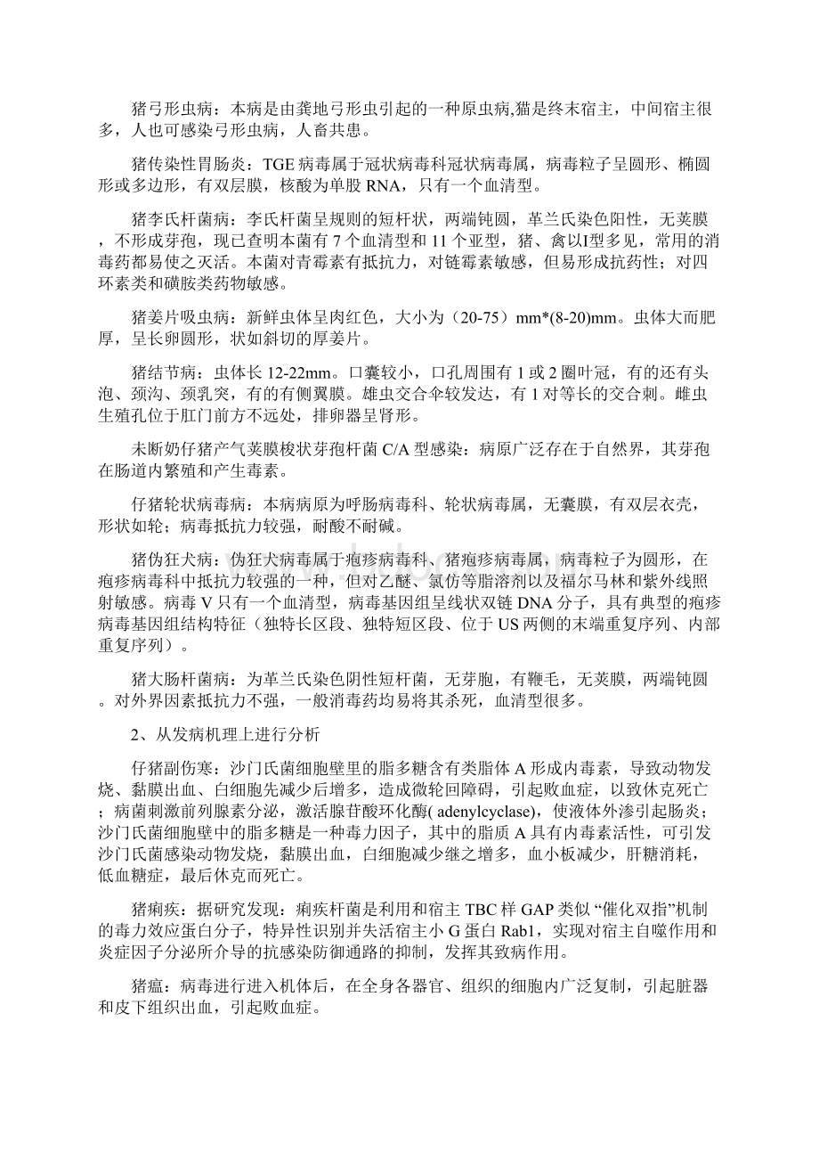 电子版简述以呈现腹泻症状为明显表现的猪传染病鉴别诊断市农校学习论文Word文件下载.docx_第2页