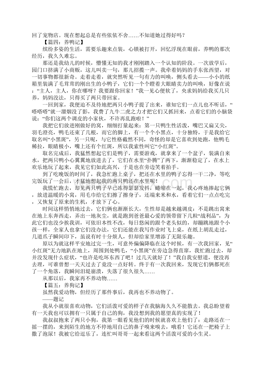 初一作文养小动物Word格式文档下载.docx_第3页