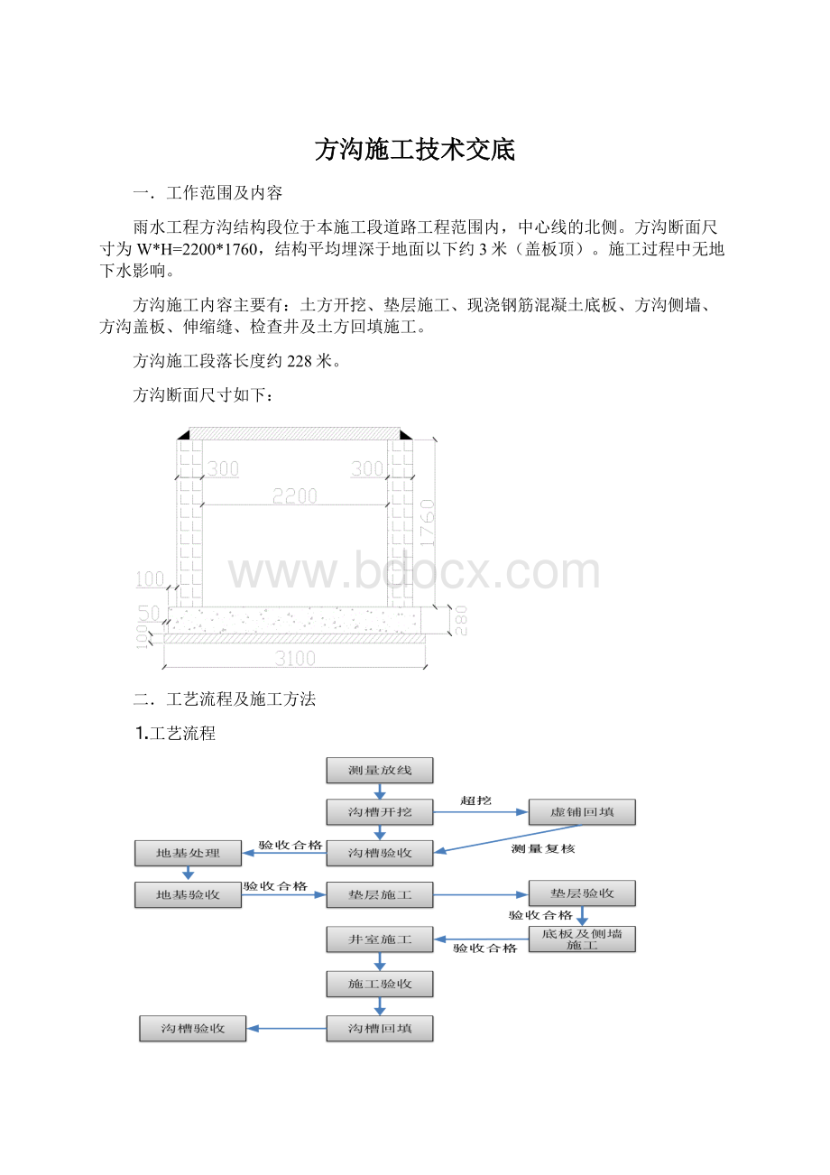 方沟施工技术交底Word格式文档下载.docx_第1页