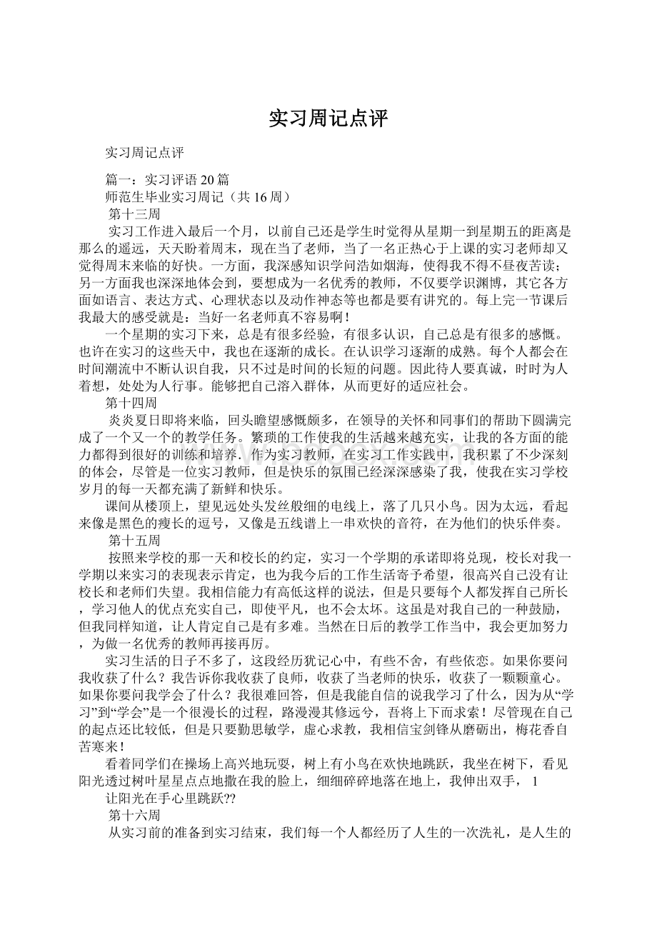 实习周记点评Word文件下载.docx_第1页