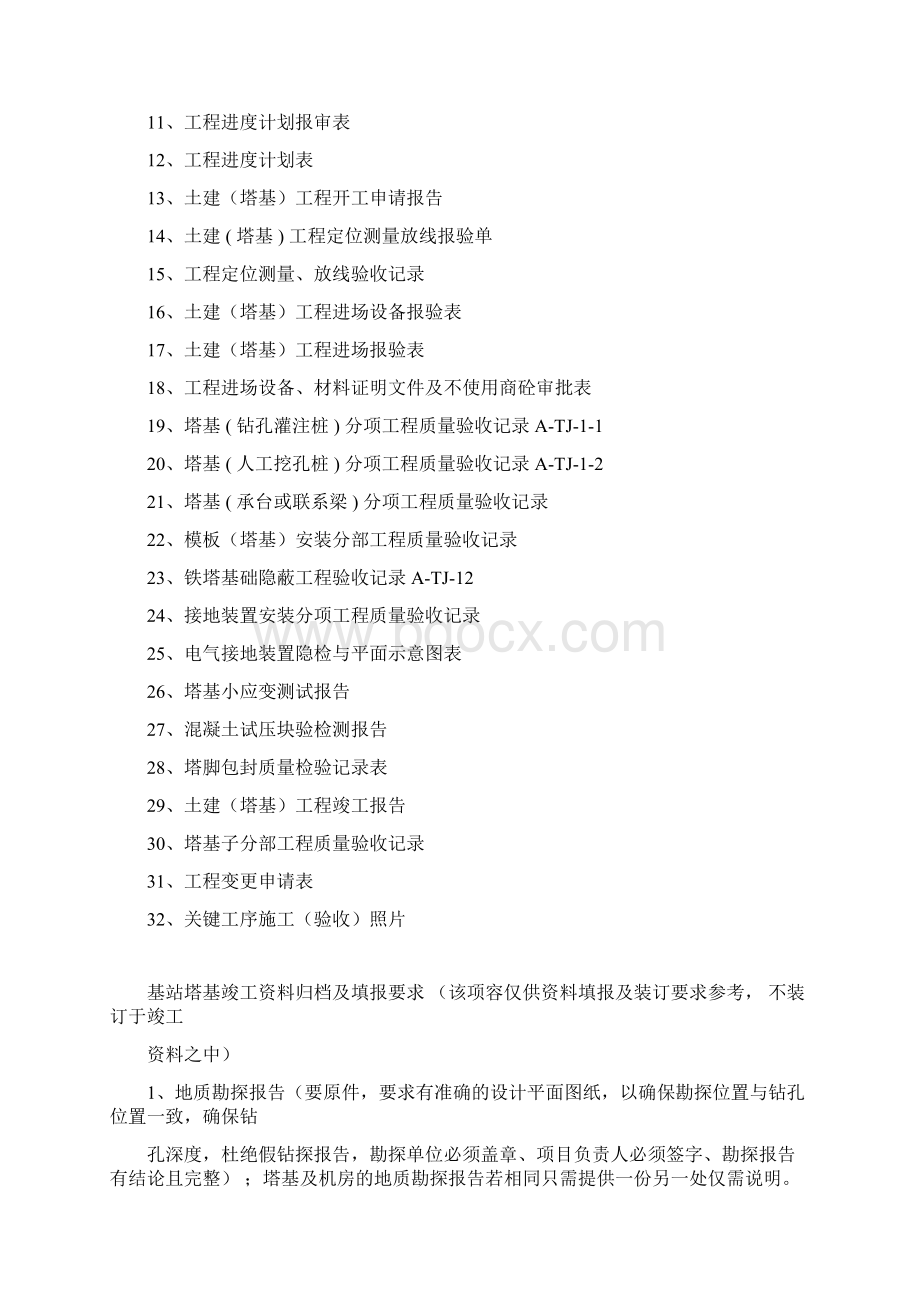 中国移动基站塔基工程竣工资料模版Word文档下载推荐.docx_第2页