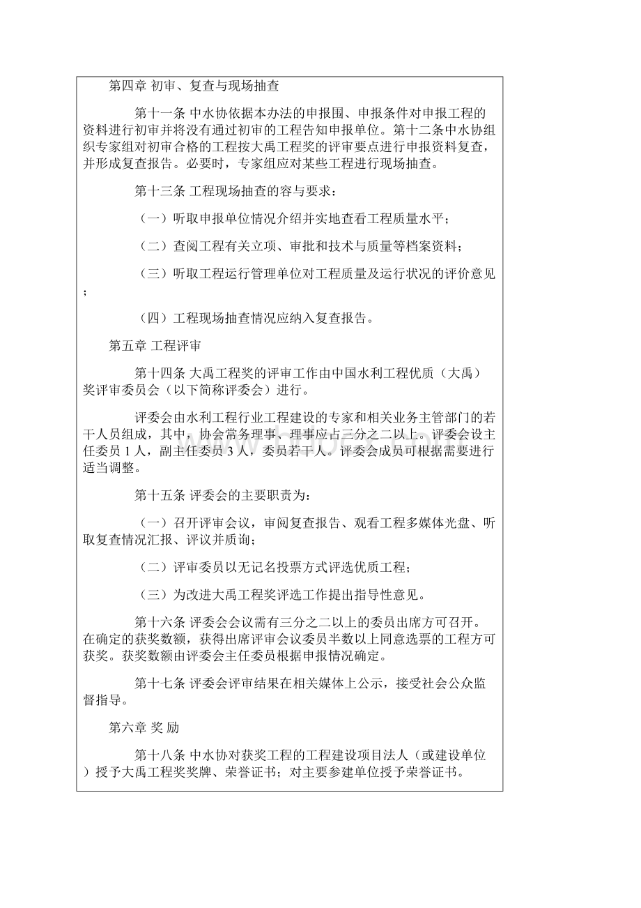 中国水利工程优质工程大禹奖评审管理办法.docx_第3页