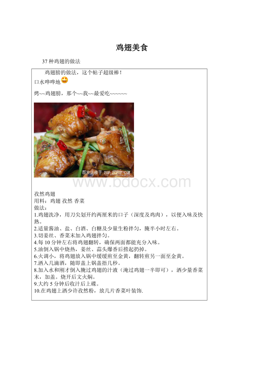 鸡翅美食Word文件下载.docx_第1页