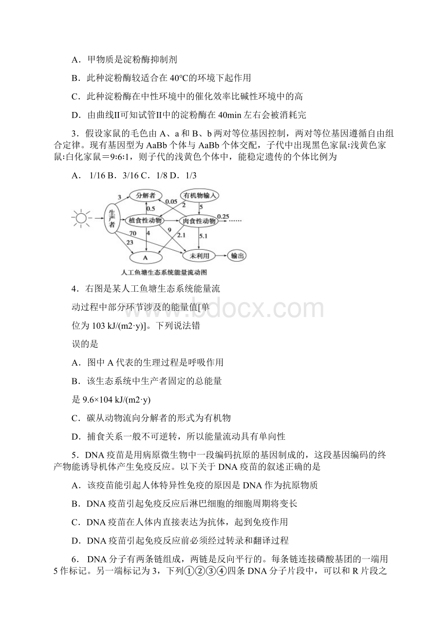 宁夏银川一中届高三第一次模拟理综试题 Word版含答案.docx_第2页