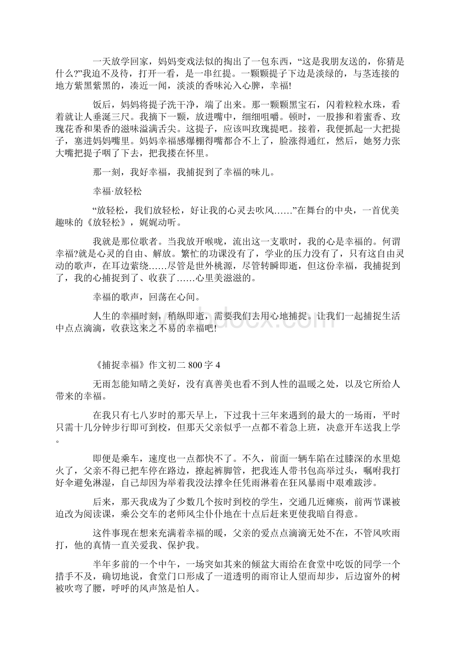 《捕捉幸福》作文初二800字.docx_第3页