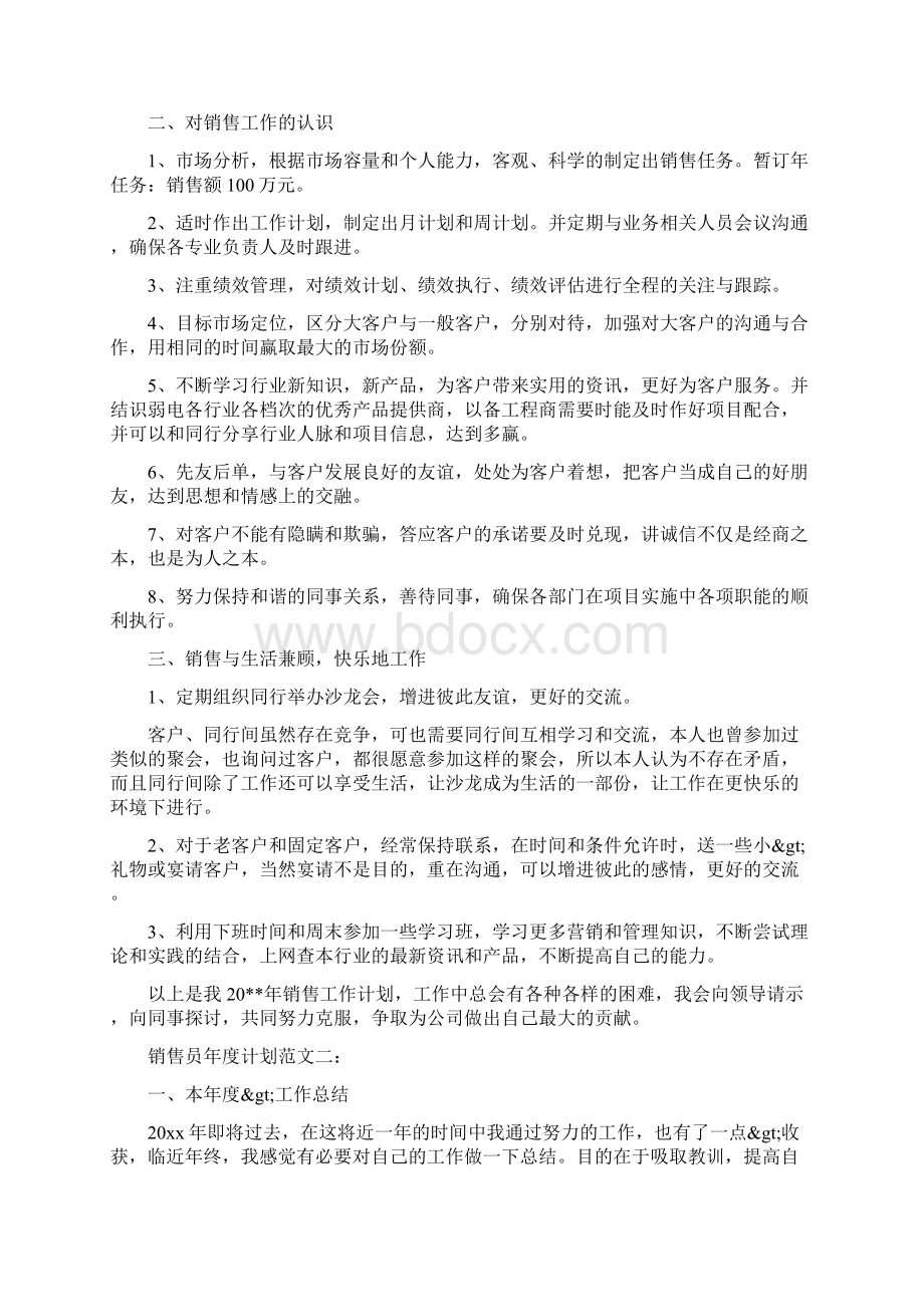 销售员年度计划范文3篇.docx_第2页