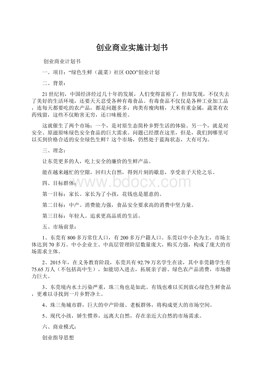 创业商业实施计划书.docx