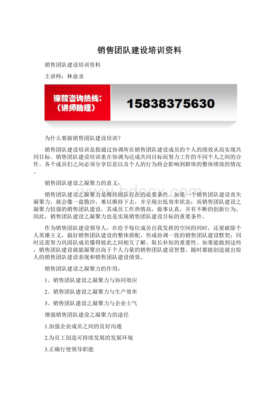 销售团队建设培训资料.docx