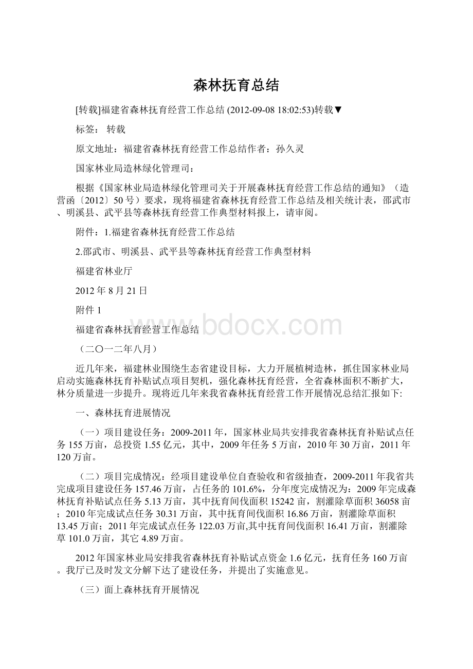 森林抚育总结Word格式文档下载.docx