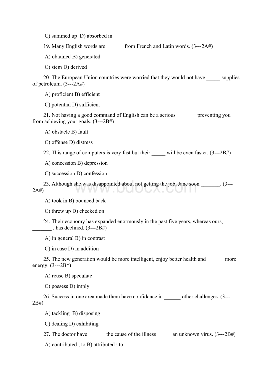 新视野大学英语三级题库单选148.docx_第3页