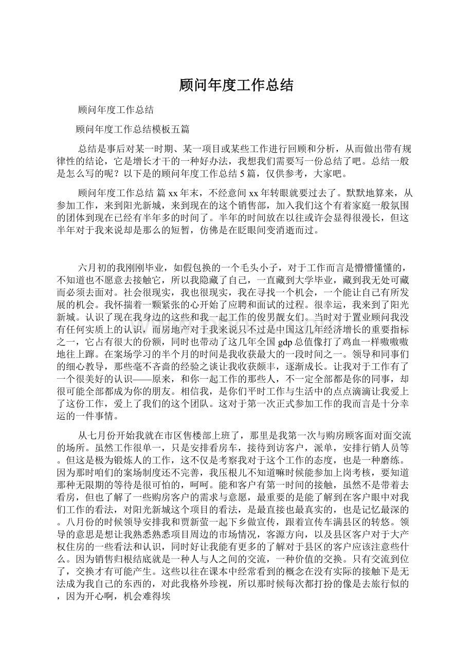 顾问年度工作总结Word文档下载推荐.docx_第1页