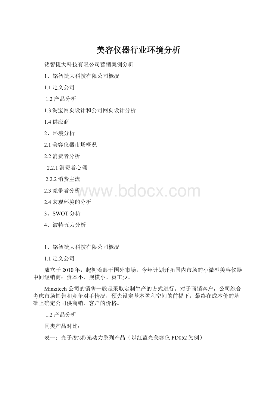 美容仪器行业环境分析Word格式.docx