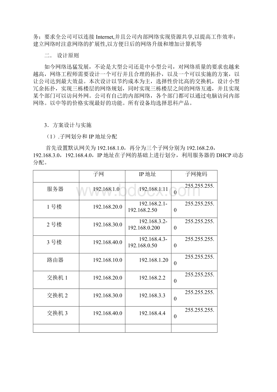 某大型企业单位专用网设计报告Word格式文档下载.docx_第2页