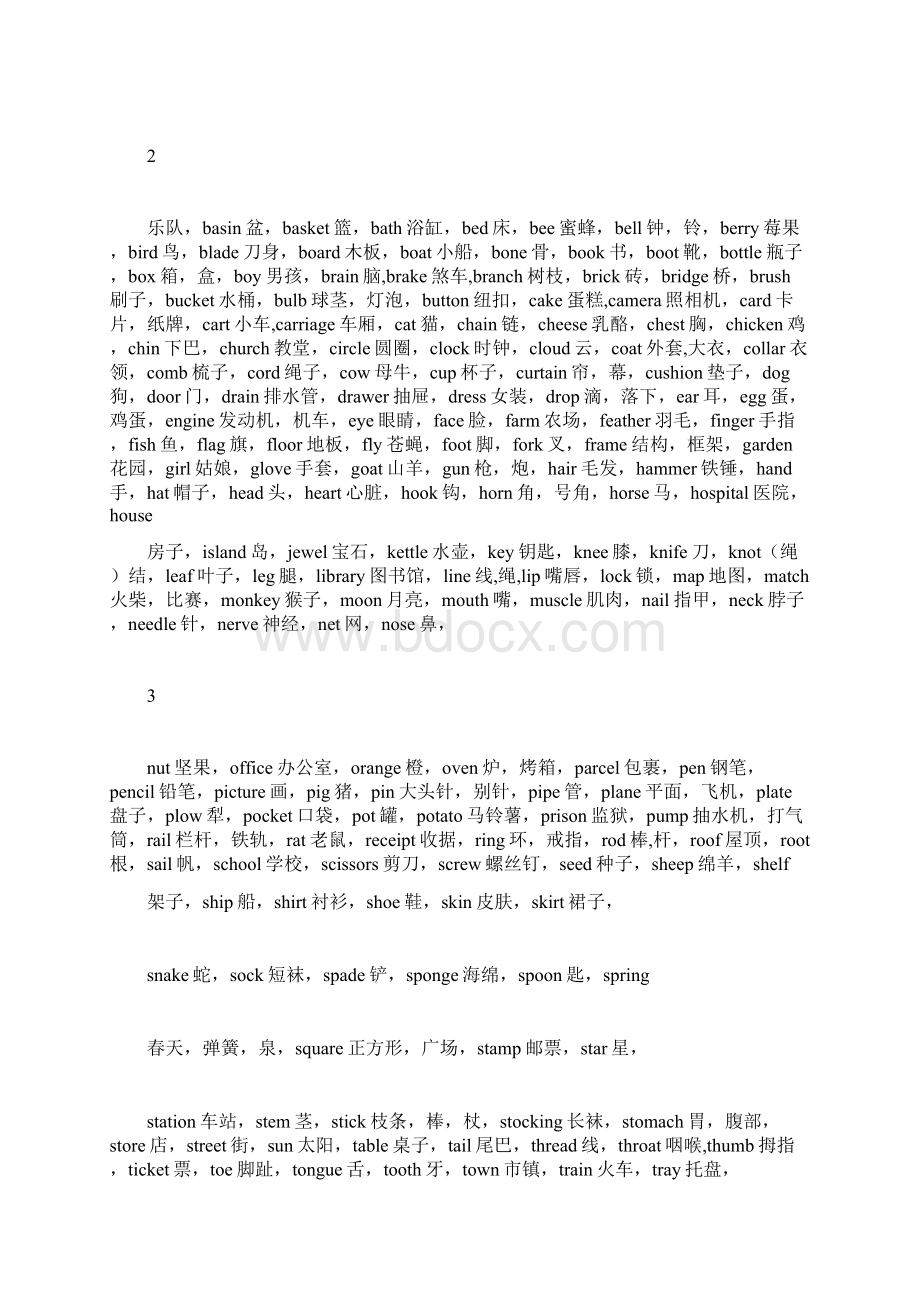 100个动作单词读音文档格式.docx_第3页