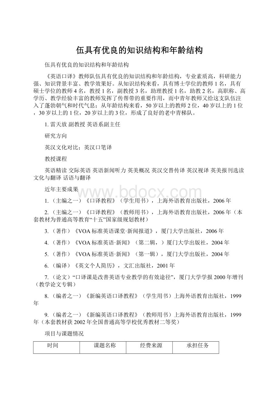 伍具有优良的知识结构和年龄结构Word下载.docx_第1页