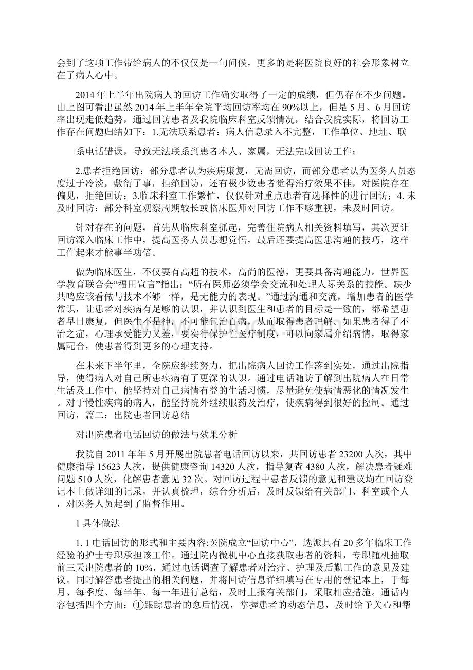 医院回访年终总结Word文档下载推荐.docx_第2页