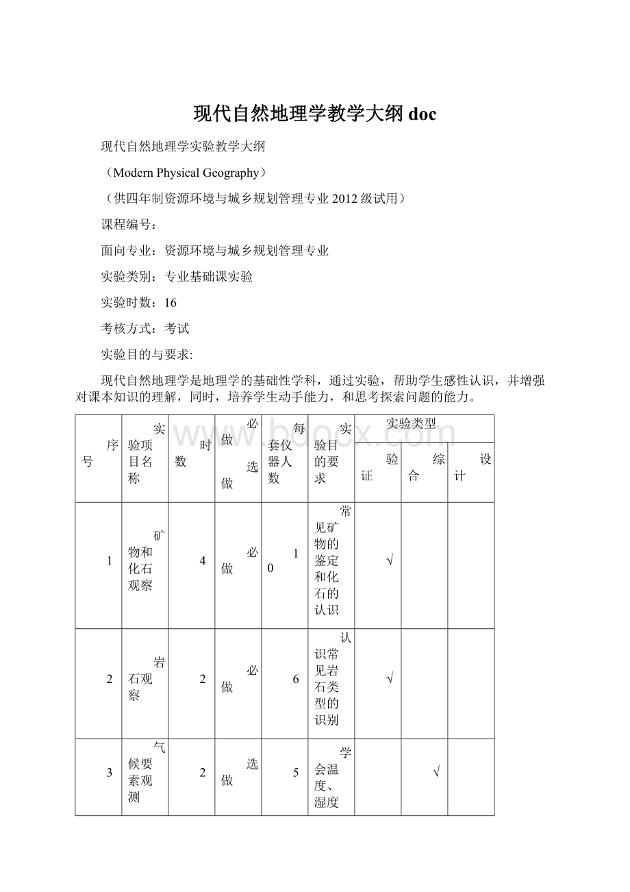 现代自然地理学教学大纲doc.docx_第1页