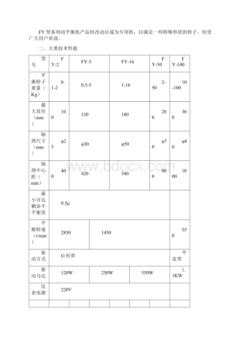 FY系列动平衡机产品说明书Word文档下载推荐.docx_第2页