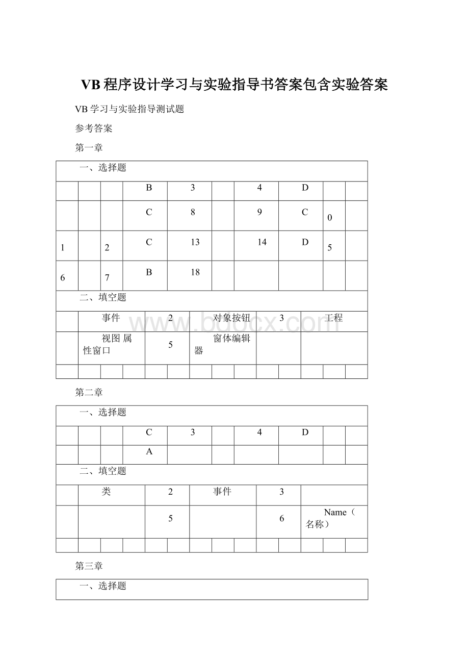 VB程序设计学习与实验指导书答案包含实验答案Word文档下载推荐.docx