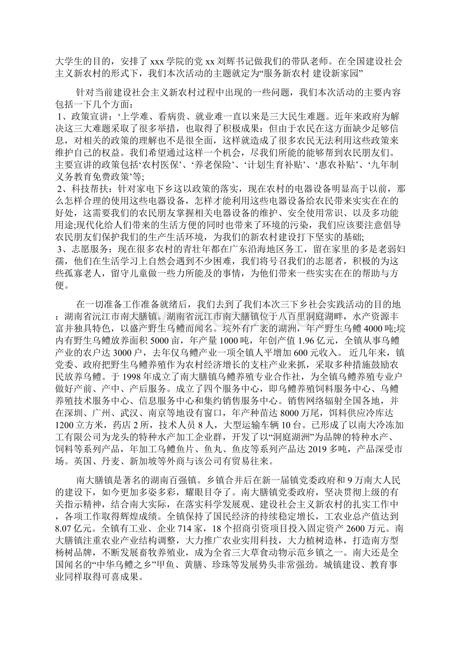 大学生暑期三下乡社会上社会实践报告文档3篇.docx_第3页