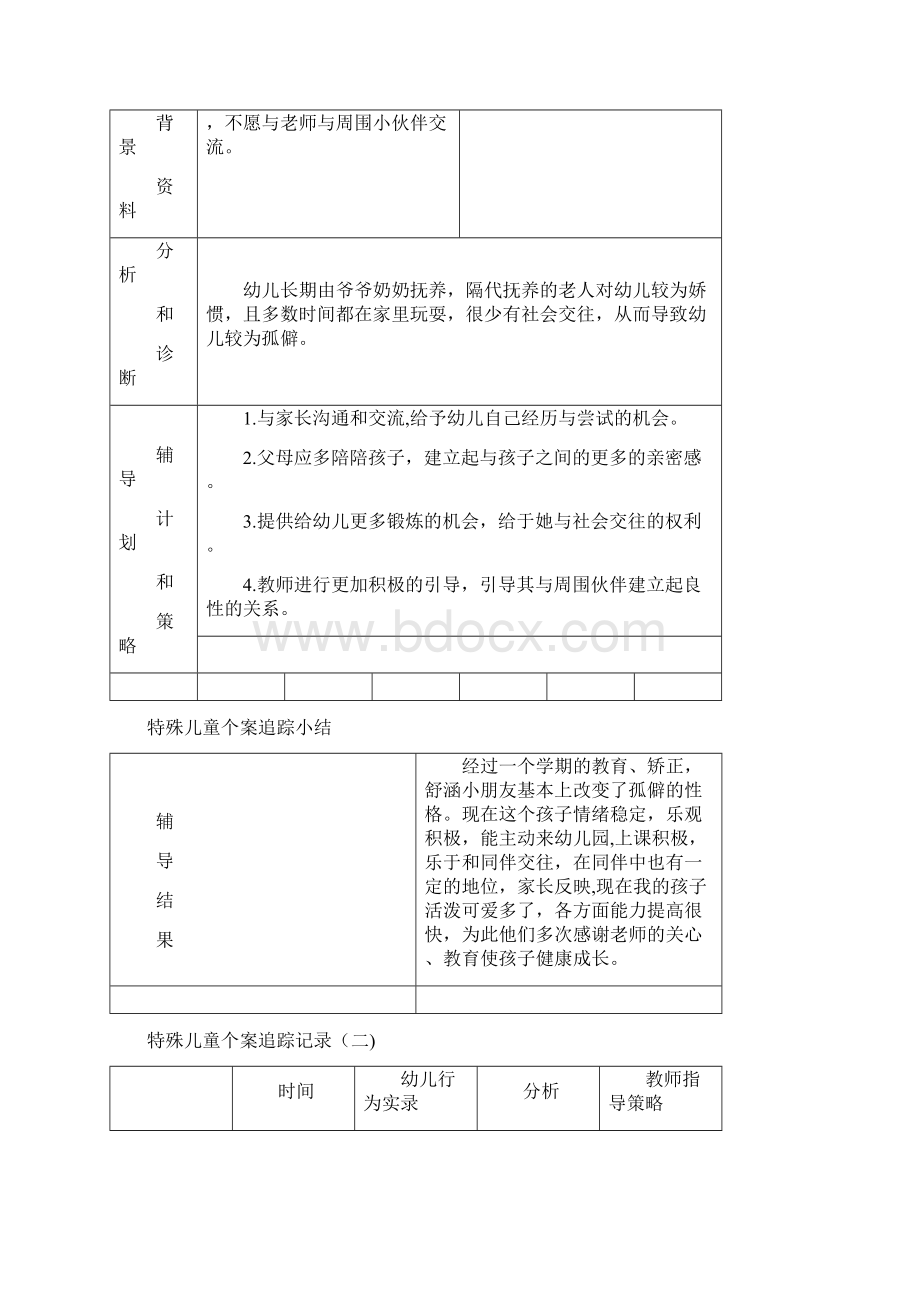 最新整理特殊儿童个案追踪Word格式.docx_第2页